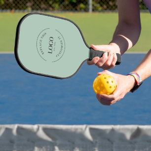 Sage green Business logo Simple Promotional Custom Pickleball Paddle