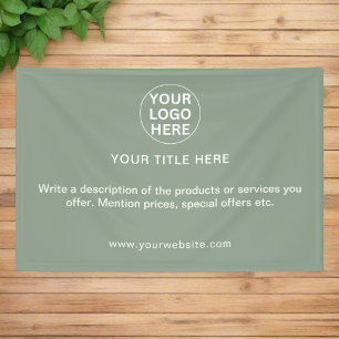 Sage Green Business Logo & Text Professional Promo Banner