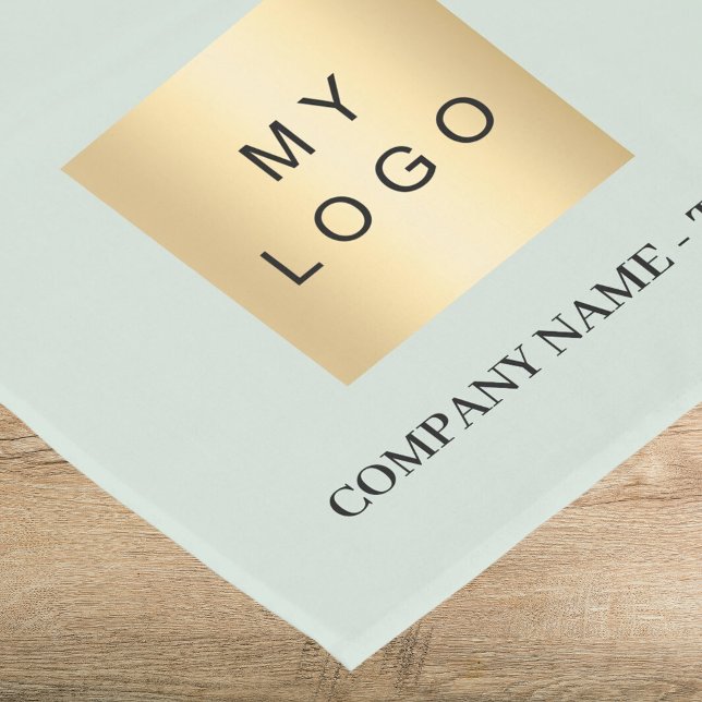 Sage green business logo text short table runner (Creator Uploaded)