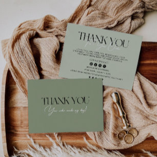 Sage Green Business Thank You Card