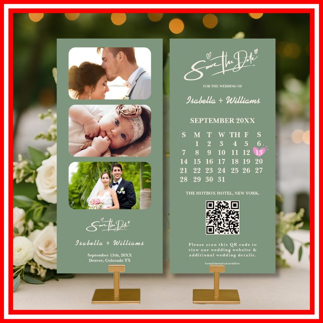 Sage Green Calendar | QR Code Save the Date (Creator Uploaded)