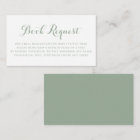 Sage Green Calligraphy Baby Shower Book Request