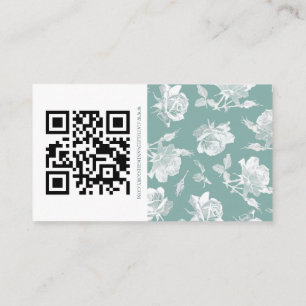 Sage Green Calligraphy Script QR Info Wedding Enclosure Card