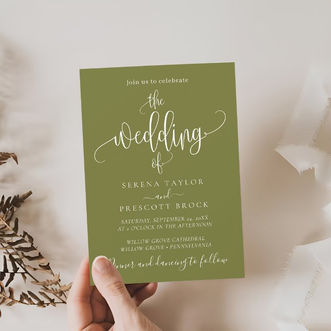 Sage Green Calligraphy The wedding of Wedding  Invitation (Creator Uploaded)