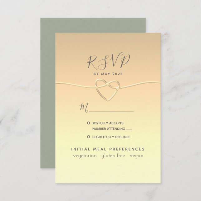 Sage Green Calligraphy Wedding RSVP Card (Front/Back)