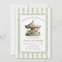 Sage Green Carousel Merry-go-round Birthday Party