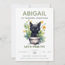 Sage Green Cat Houseplant Trendy Kitten Birthday