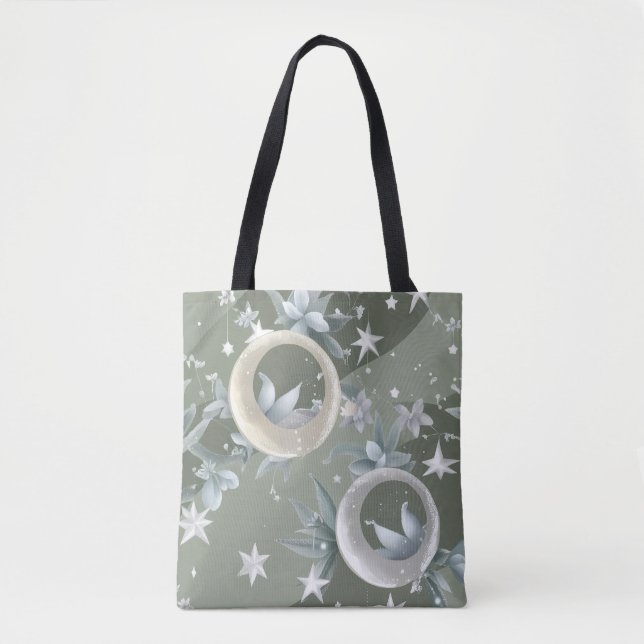 Sage Green Celestial Moon (2) Tote Bag (Front)