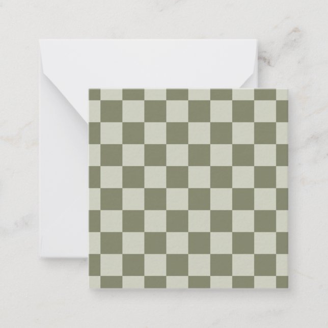 Sage Green Chequerboard Card (Front)
