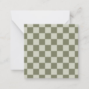 Sage Green Chequerboard Card