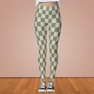 Sage Green Chequerboard Leggings