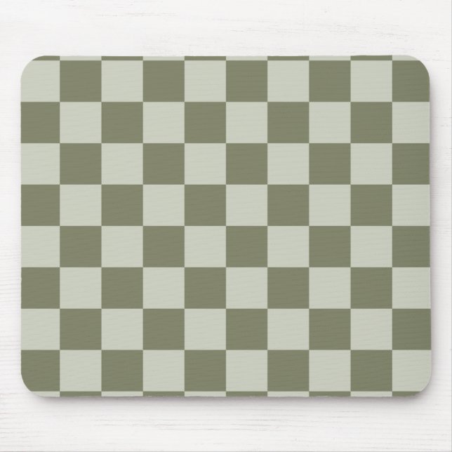 Sage Green Chequerboard Mouse Mat (Front)
