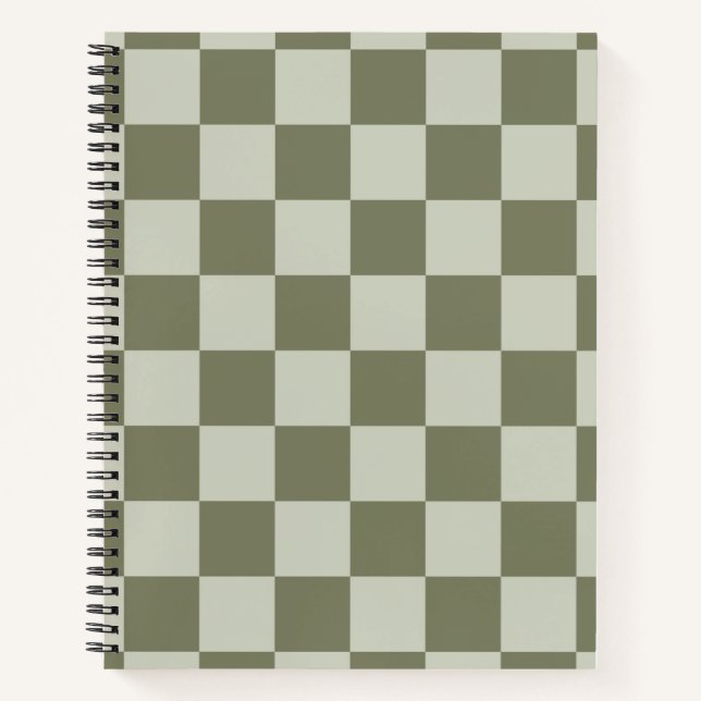 Sage Green Chequerboard Notebook (Front)