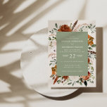 Sage green chic floral elegant wedding details QR Invitation<br><div class="desc">Rustic chic watercolor floral wedding invite and details card. With beautiful rust,  terracotta,  blush pink,  black and sage green pampas grass eucalyptus watercolor invitation and details card. This modern wedding invite is sure to set the style for your big day.</div>