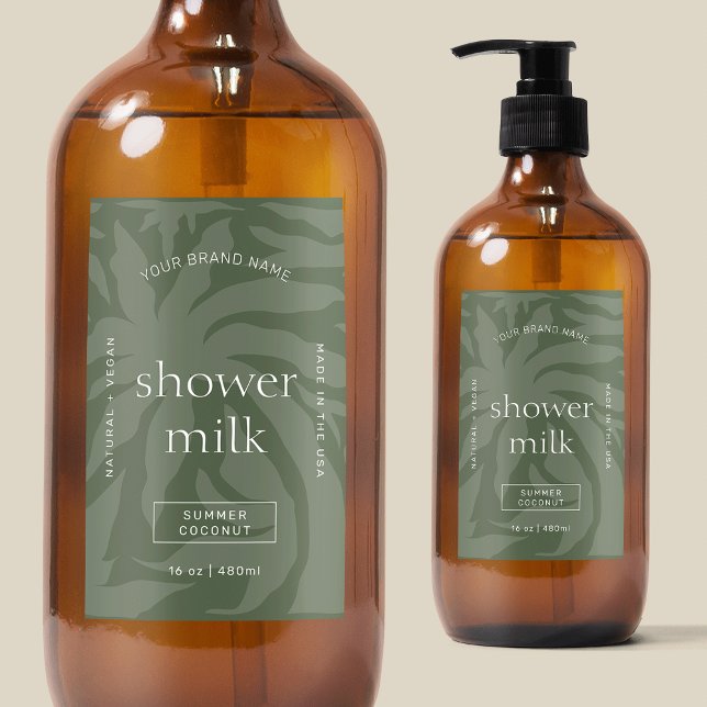 Sage Green Chic Rectangle Product Waterproof Label (Elegant rectangle waterproof product label in sage green, perfect for bath & body products)