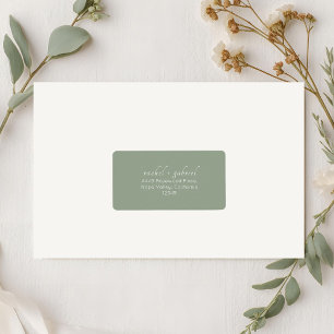 Sage Green Chic Simple Clean Wedding Address Label