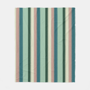 Sage Green Chic Striped Fleece Blanket