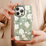 Sage Green Chinoiserie Bird Peony Garden Monogram Case-Mate iPhone Case<br><div class="desc">This chinoiserie-inspired design features elegant botanical florals,  birds and greenery in sage green and ivory white. Personalise the phone case with your monogram or initial.</div>