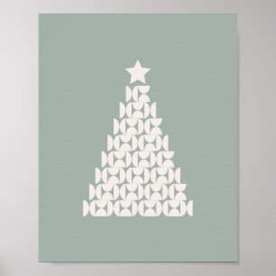 Sage Green Christmas Tree Poster