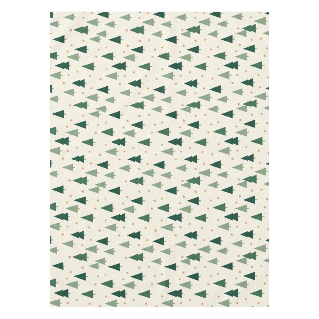 Sage Green Christmas Tree Tablecloth  (Front)