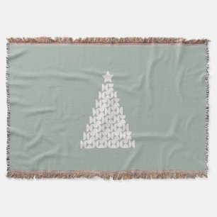 Sage Green Christmas Tree Throw Blanket