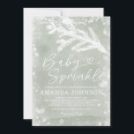Sage Green Christmas Winter Leaves Baby Sprinkle Invitation<br><div class="desc">EDITABLE Sage Green Christmas Winter Leaves Baby Sprinkle Invitation
Elegant Rustic Sage Green White Snowflake Winter Baby Shower Party</div>