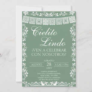 Sage Green Cielito Lindo Mexican Fiesta Invitation