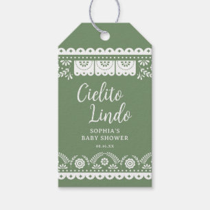 Sage Green Cielito Lindo Talavera Baby Shower Gift Tags