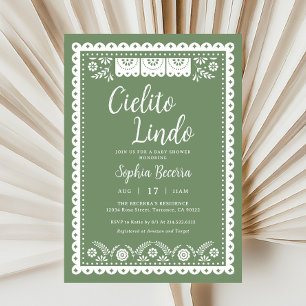 Sage Green Cielito Lindo Talavera Baby Shower Invitation