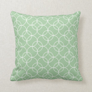 Sage Green Circle Pattern Cushion