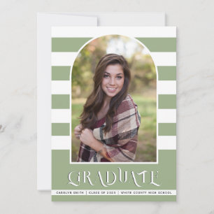 Sage green Class of 2023 arch photo graduation Announcement