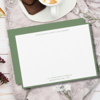 Sage Green Classic Border Flat Note Card