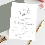 Sage Green Classic Floral Wreath Monogram Wedding Invitation<br><div class="desc">Sage Green Classic Floral Wreath Monogram Wedding Invitation

ANY QUERIES PLEASE DON'T HESITATE TO CONTACT ME.</div>