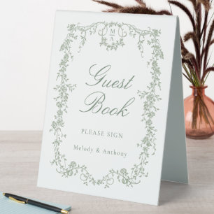Sage Green Classic French Frame Guestbook 