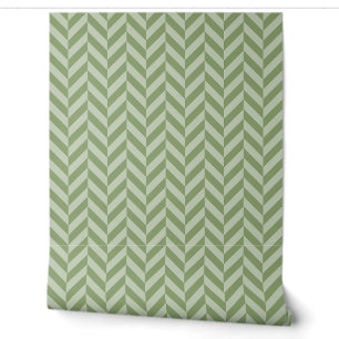 Sage Green Classic Herringbone Wallpaper
