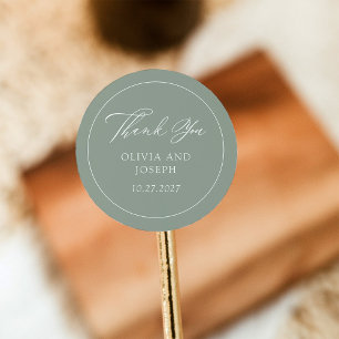 Sage Green   Classic Italian Elegance Wedding Classic Round Sticker