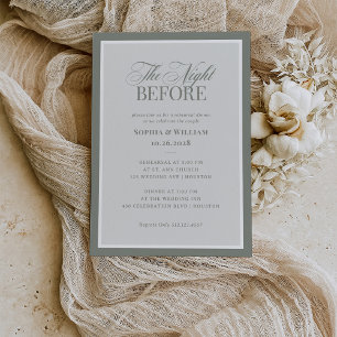 Sage Green   Classic Luxe Elegant Rehearsal Dinner Invitation