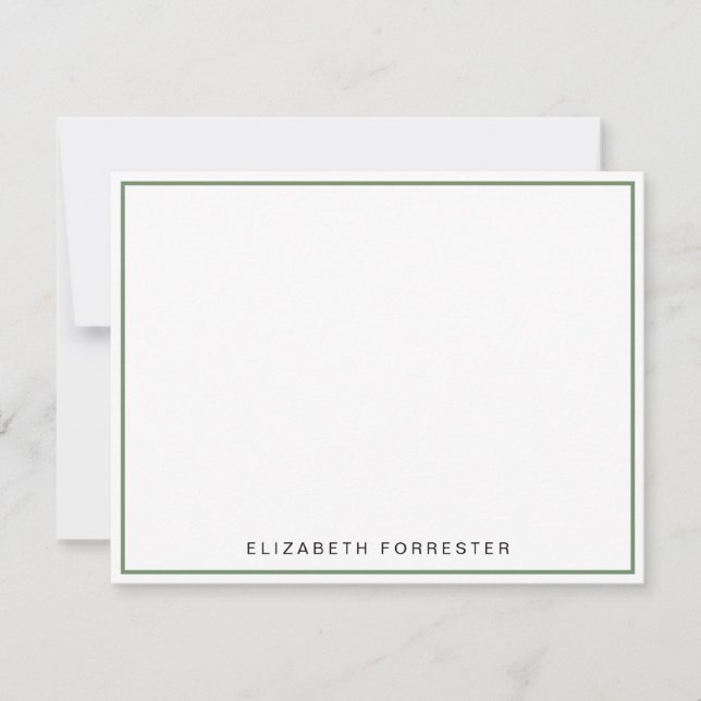 Sage Green Classic Single Border       Card (Front)