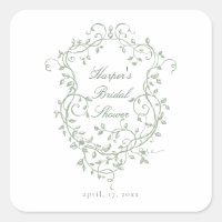 Sage Green Classy French Victorian Bridal Shower