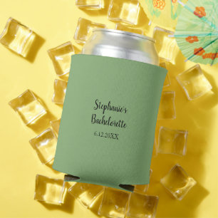 Sage Green Classy Wedding Bachelorette Favour Gift Can Cooler