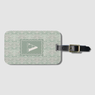 Sage Green Coastal Scalloped Personalised Luggage Tag