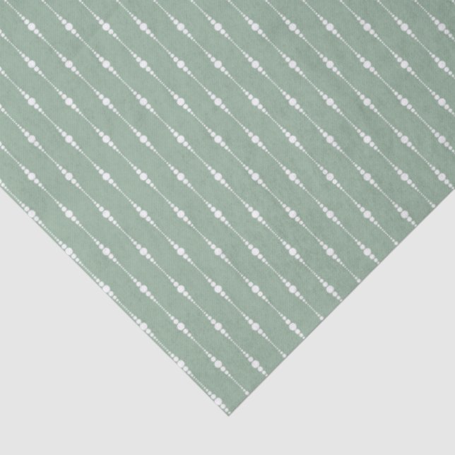 Sage Green Color Watercolor Pattern Tissue Paper (Detail)