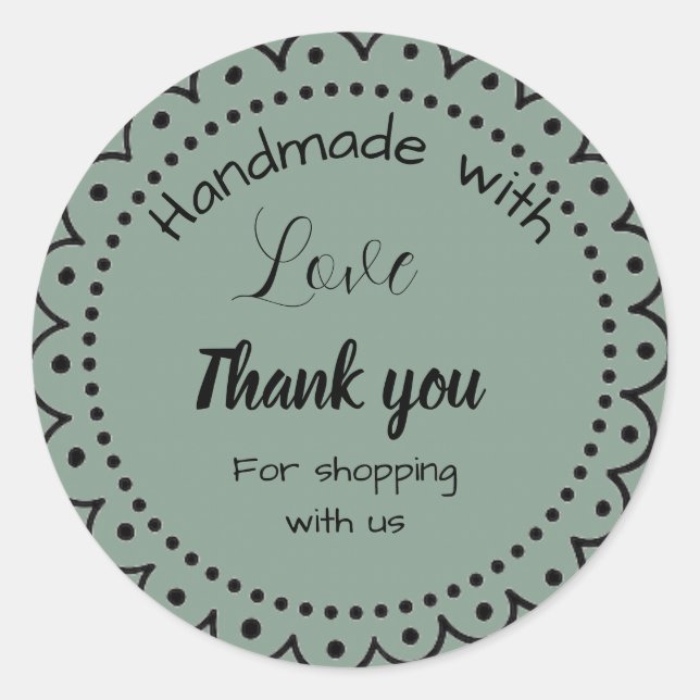 Sage green colour Business stickers  (Front)