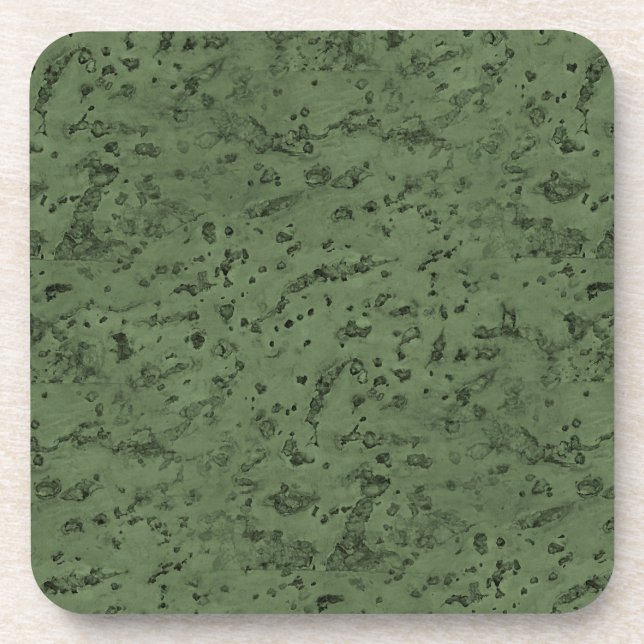 Sage Green Cork Look Wood Grain Coaster (Front)