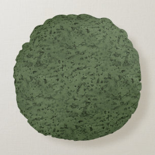 Sage Green Cork Look Wood Grain Round Cushion