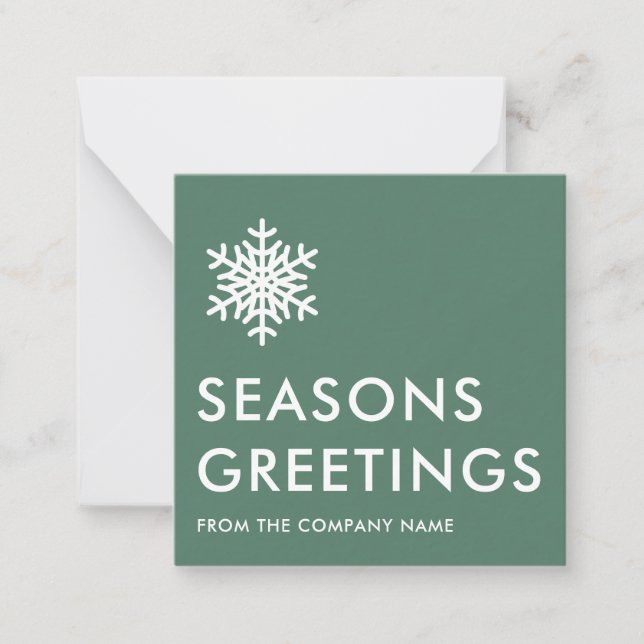 Sage Green Corporate Business Seasons Greetings Card (Front)