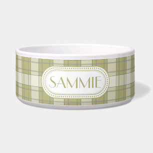 Sage Green Country Plaid Pattern Monogram