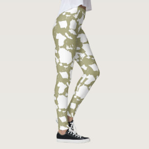 Sage Green Cow Print Leggings