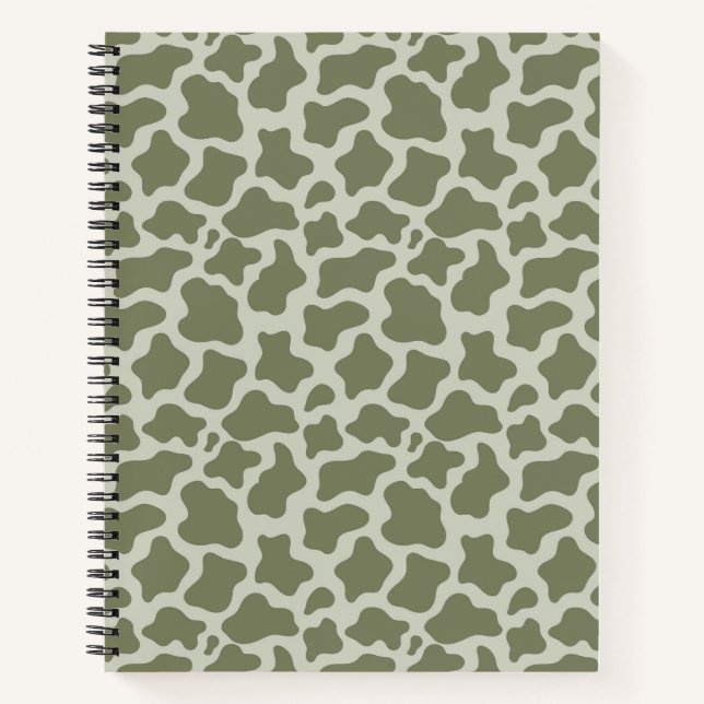 Sage Green Cow Print Notebook (Front)