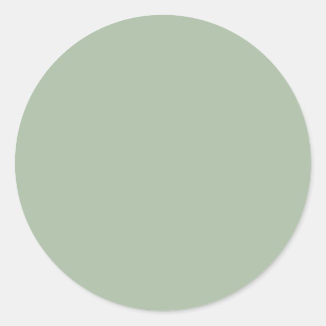 Sage Green Custom Branded Classic Round Sticker (Front)